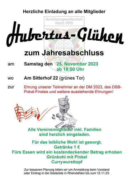 Hubertus-Glühwein Plakat